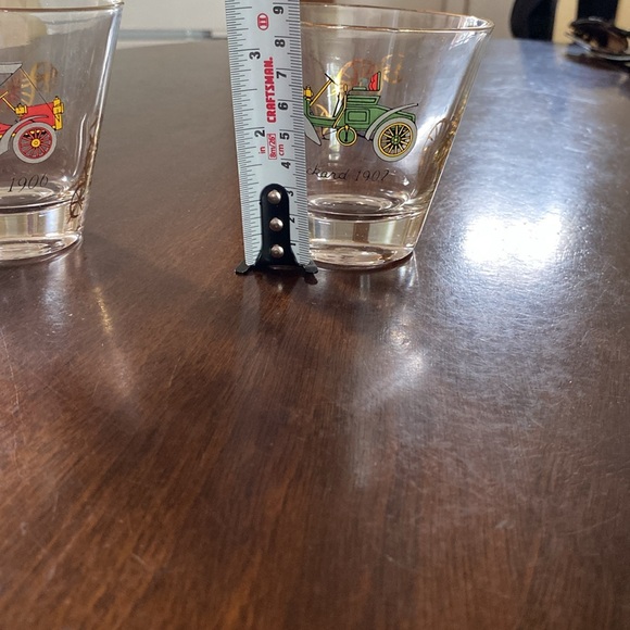 Hazel Atlas set of two cocktail lowball whiskey glasses antique cars. - Picture 10 of 11